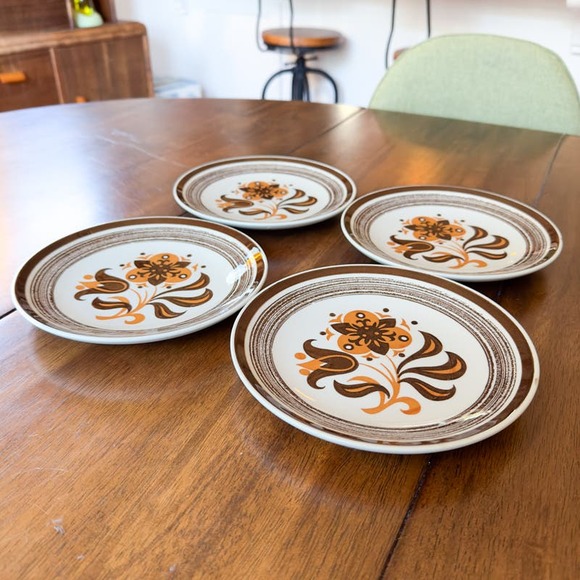 American Ironstone Starfire Dinner Plates Set of Four Retro 70s Vintage - Picture 4 of 12